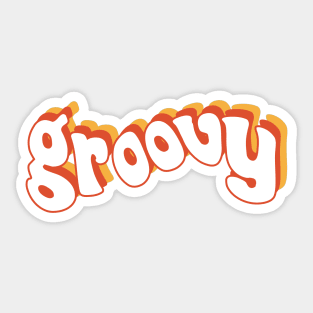 Groovy Retro Orange and Yellow Sticker